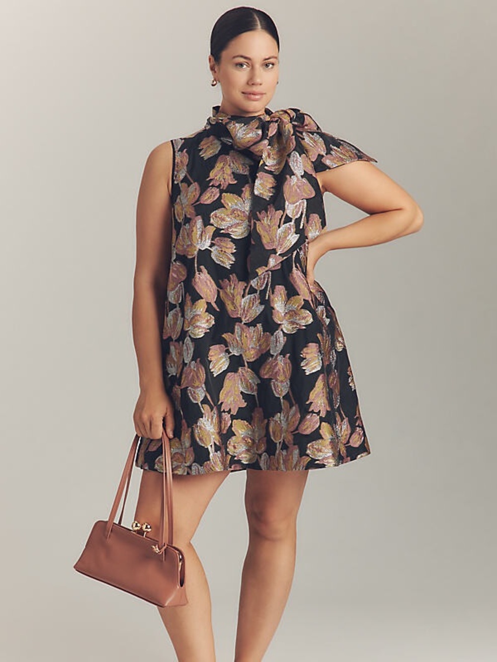 NWT Anthropologie Maeve floral Caroline sleeveless bow dress small